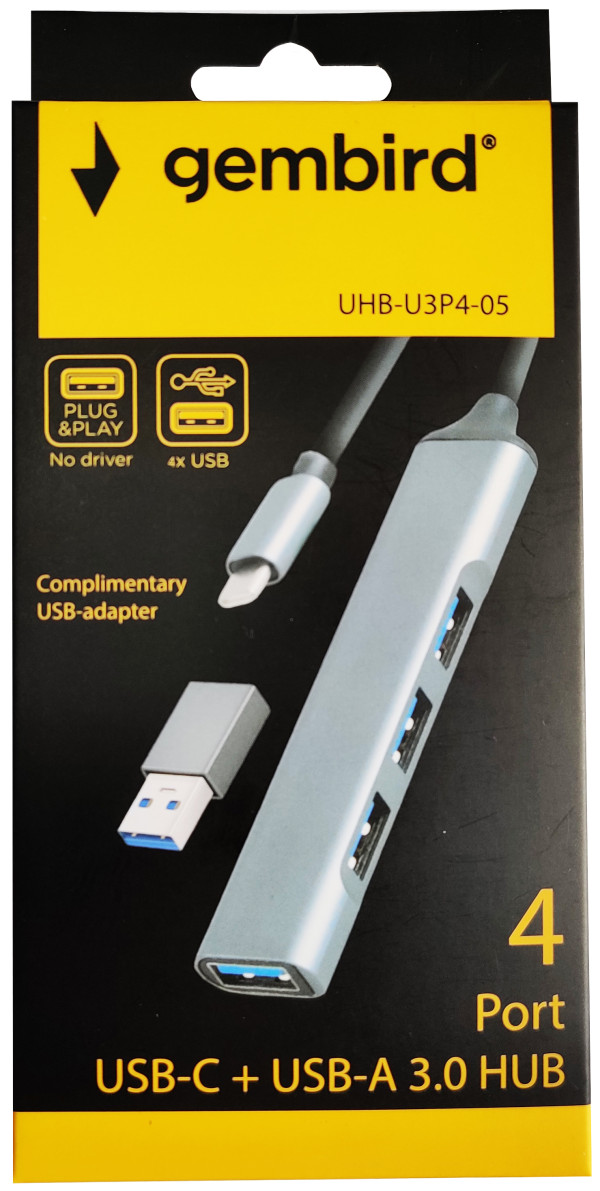 HUB UHB-U3P4-05 TYPE A+C GEMBIRD