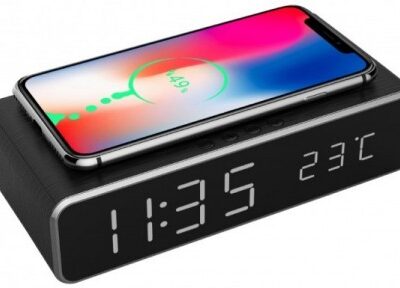DIGITALNI SAT+ ALARM SA BEŽIČNIM PUNJENJEM TELEFONA DAC-WPC-01