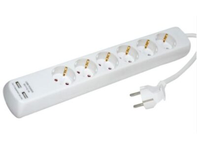 PRODUŽNI KABL 6 UTIČNICA+2XUSB PM6X-2M  DZ 16A 2M