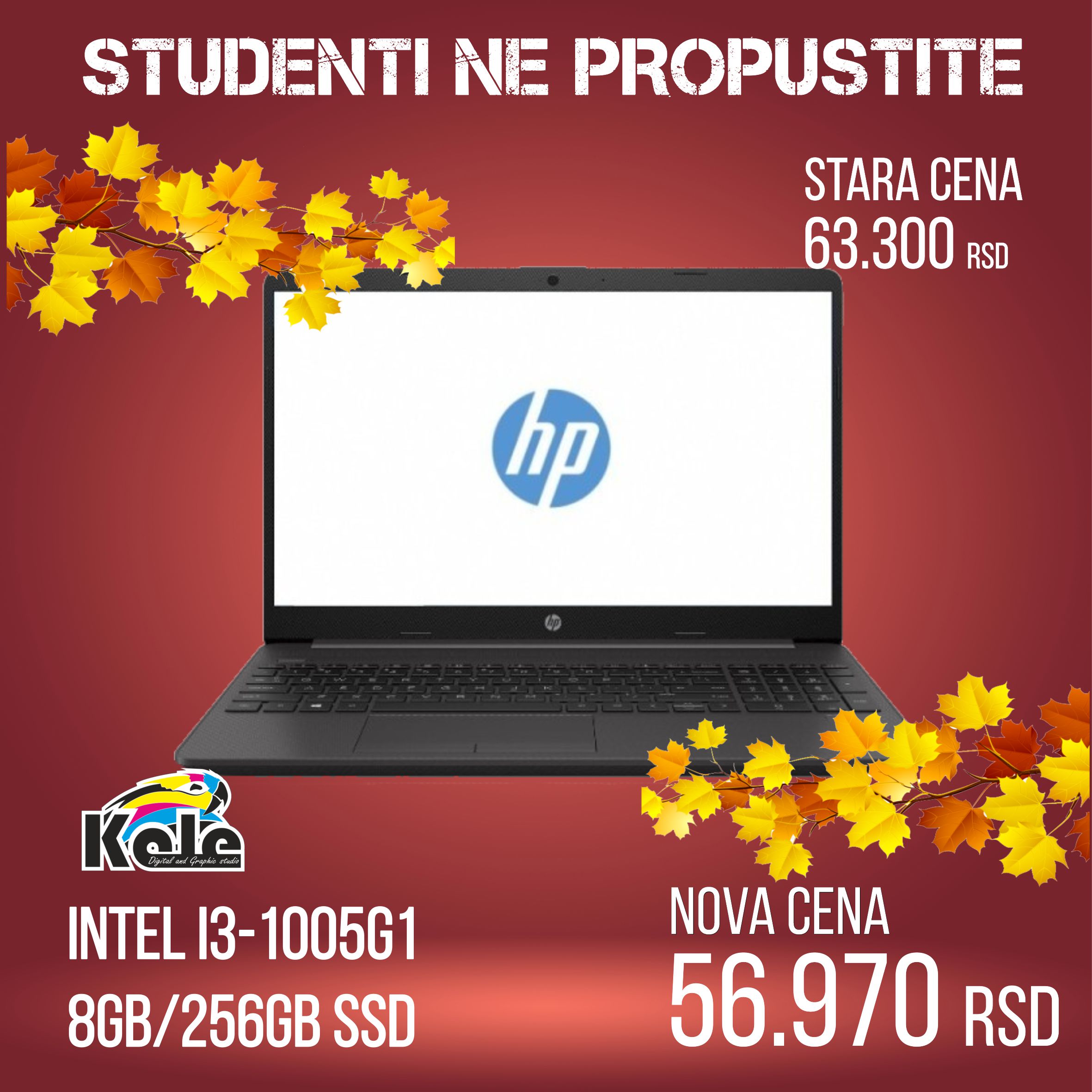 LAPTOP HP 250 G8 27K02EA i3-1005G1/8GB/256GB