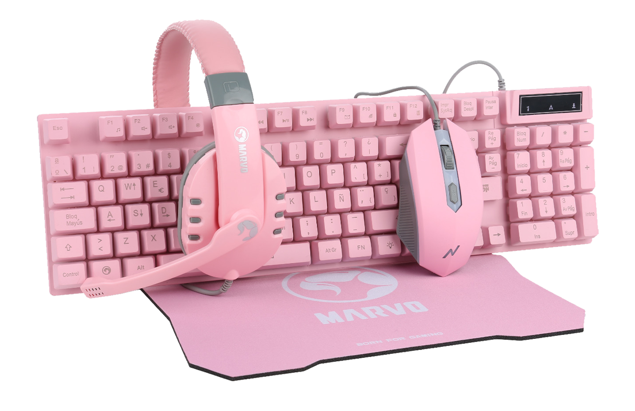 SET TASTATURA+MIŠ+SLUŠALICE CM370 PINK MARVO