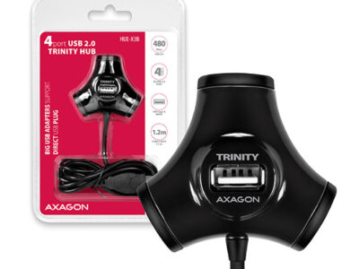 USB HUB TRINITY 1,2 M BLACK AXAGON 4X USB 2.0