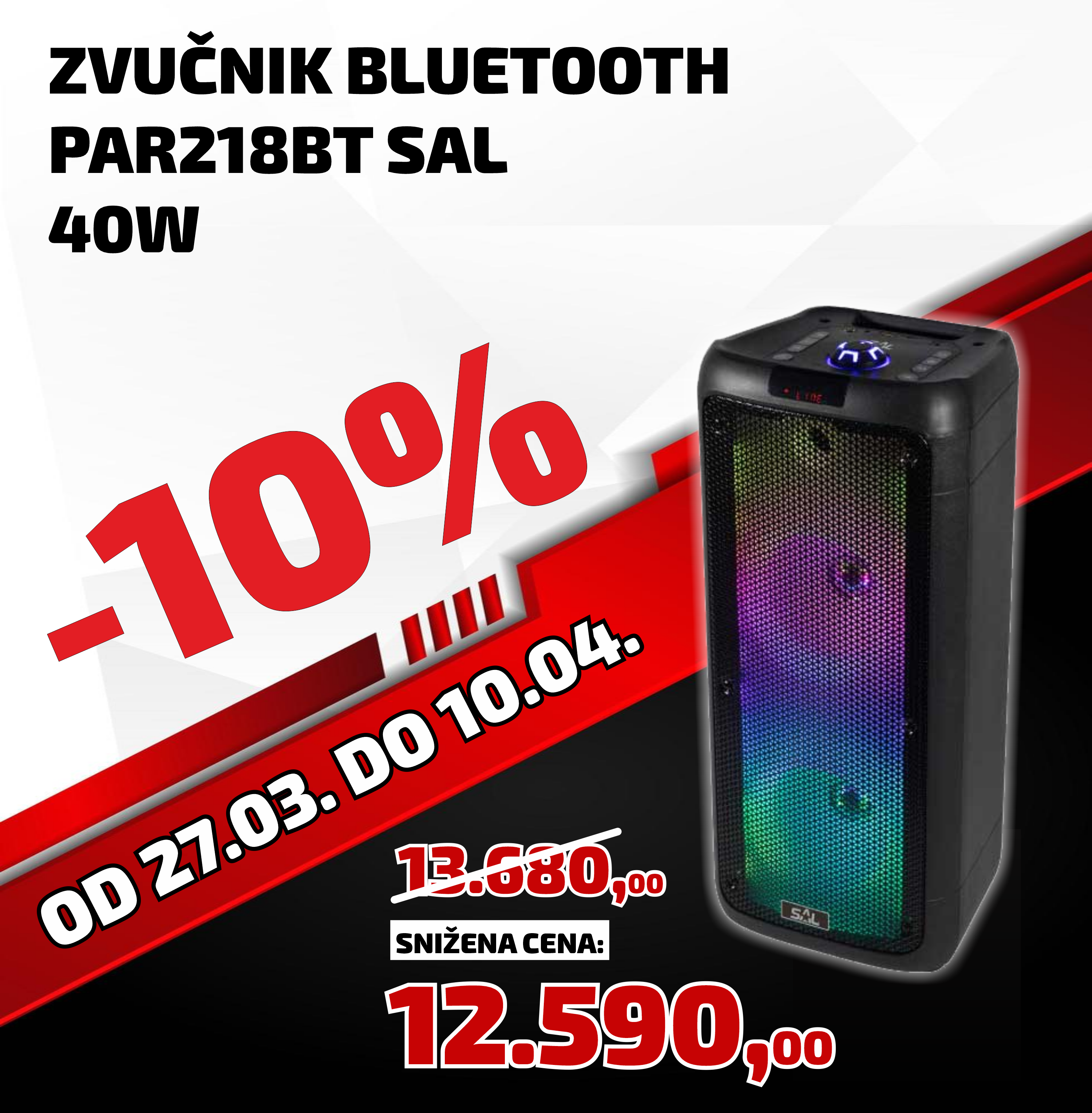 ZVUČNIK BLUETOOTH PAR218BT SAL