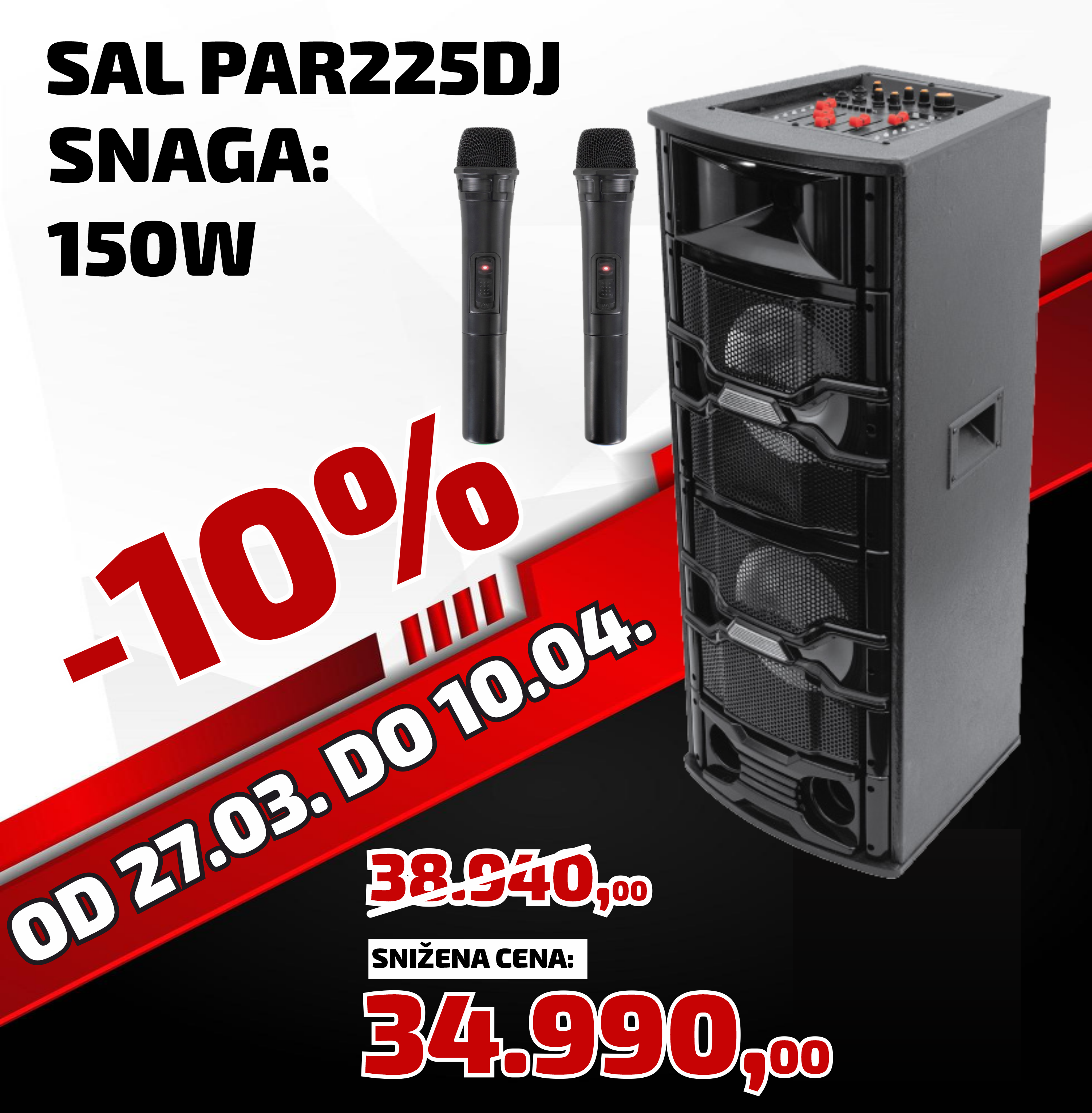 ZVUČNIK BLUETOOTH PAR225DJ