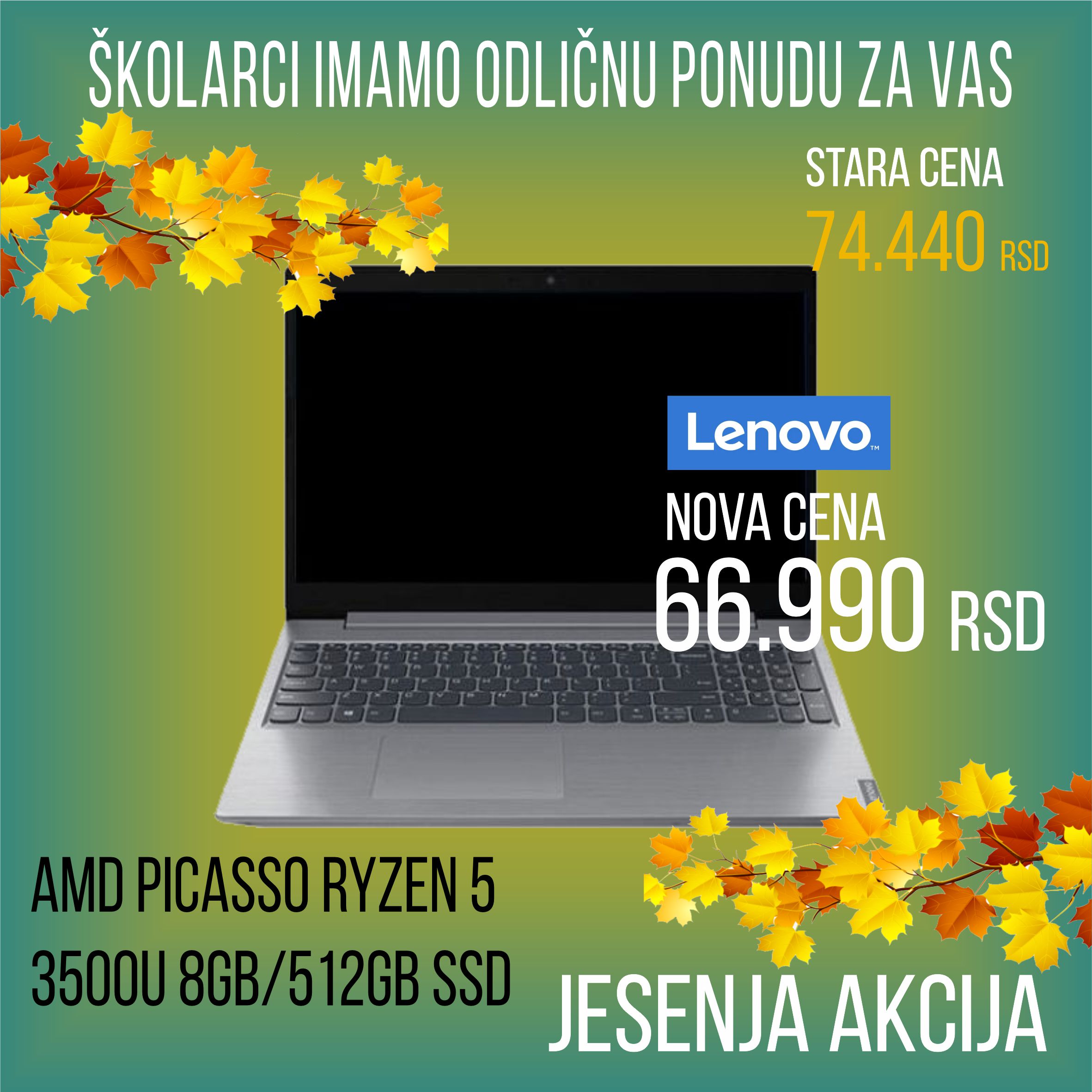 NOTEBOOK LENOVO 81W1006PYA RYZEN 5 3500U 8GB 512GB