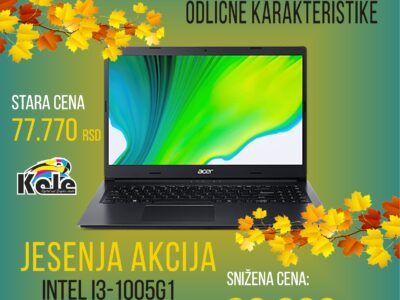 LAPTOP ACER ASPIRE A315-57GP i3-1005G1/8GB/256 GB SSD/GEFORCE MX330 2 GB/ CRNI