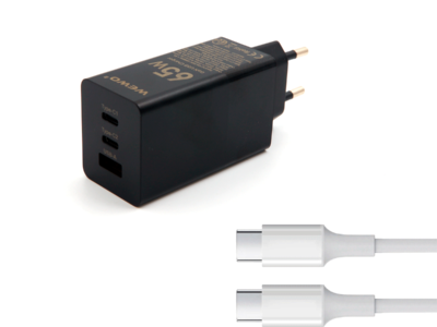 PUNJAČ W-015 QC 65W/3A TYPE- C NA TYPE-C WEWO