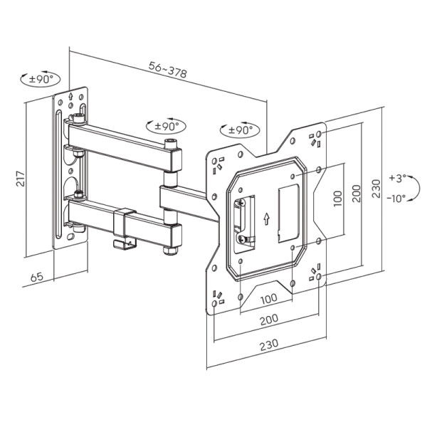 NOSAČ ZA TV 23"-43" TILT/ARM/LONG XWAVE