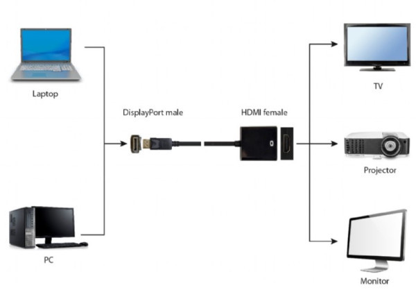 ADAPTER DISPLYPORT-HDMI A-DPM-HDMIF-08