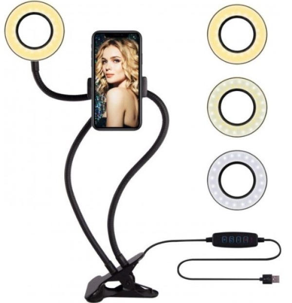 SELFI PRSTEN SA DRŽAČEM ZA TELEFON LED-RING4-PH-01