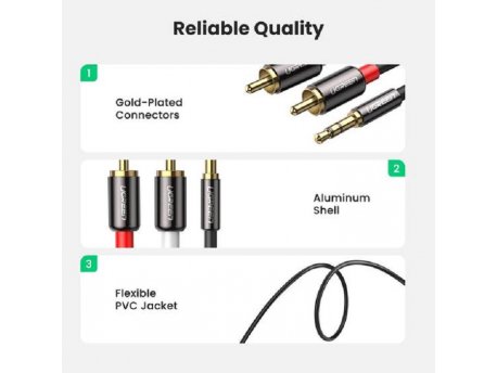 KABL 3.5MM M NA 2 RCA M AV102 UGREEN 10M