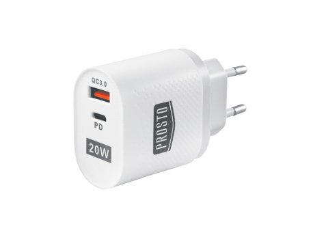 PUNJAČ USBP384 1XQC3.0 +1XPD 20W PROSTO