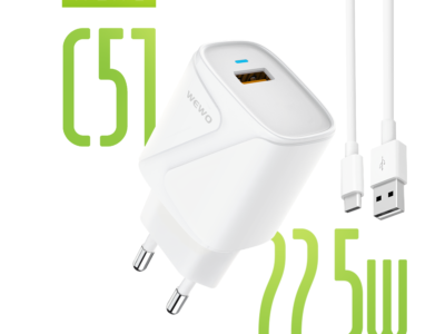 PUNJAČ USB + USB NA TYPE C KABL SUPER FAST 22.5W C51 WEWO