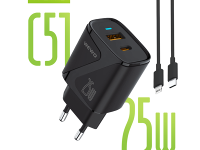 PUNJAČ USB + TYPE C + LIGHTNING KABL SUPER FAST 25W C51 WEWO