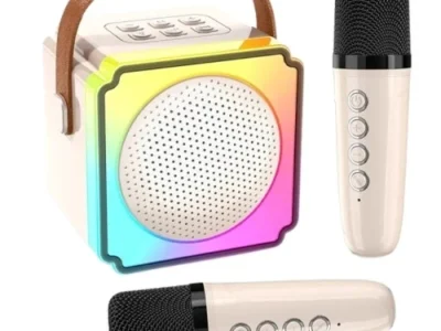 ZVUČNIK BLUETOOTH KARAOKE BT SA 2 MIKROFONA P8 BEŽ