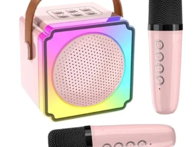 ZVUČNIK BLUETOOTH KARAOKE BT SA 2 MIKROFONA P8 ROZE