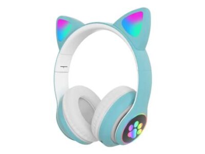 SLUŠALICE BLUETOOTH W42 CAT EARS CRYSTAL BLUE