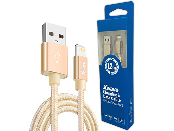 KABL USB NA IPHONE 1.2M 3A ZLATNI 028886 XWAVE
