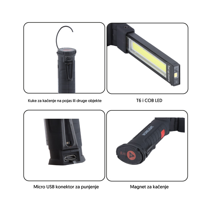LAMPA BATERIJSKA PL3394 3W COB 400mAh PROSTO