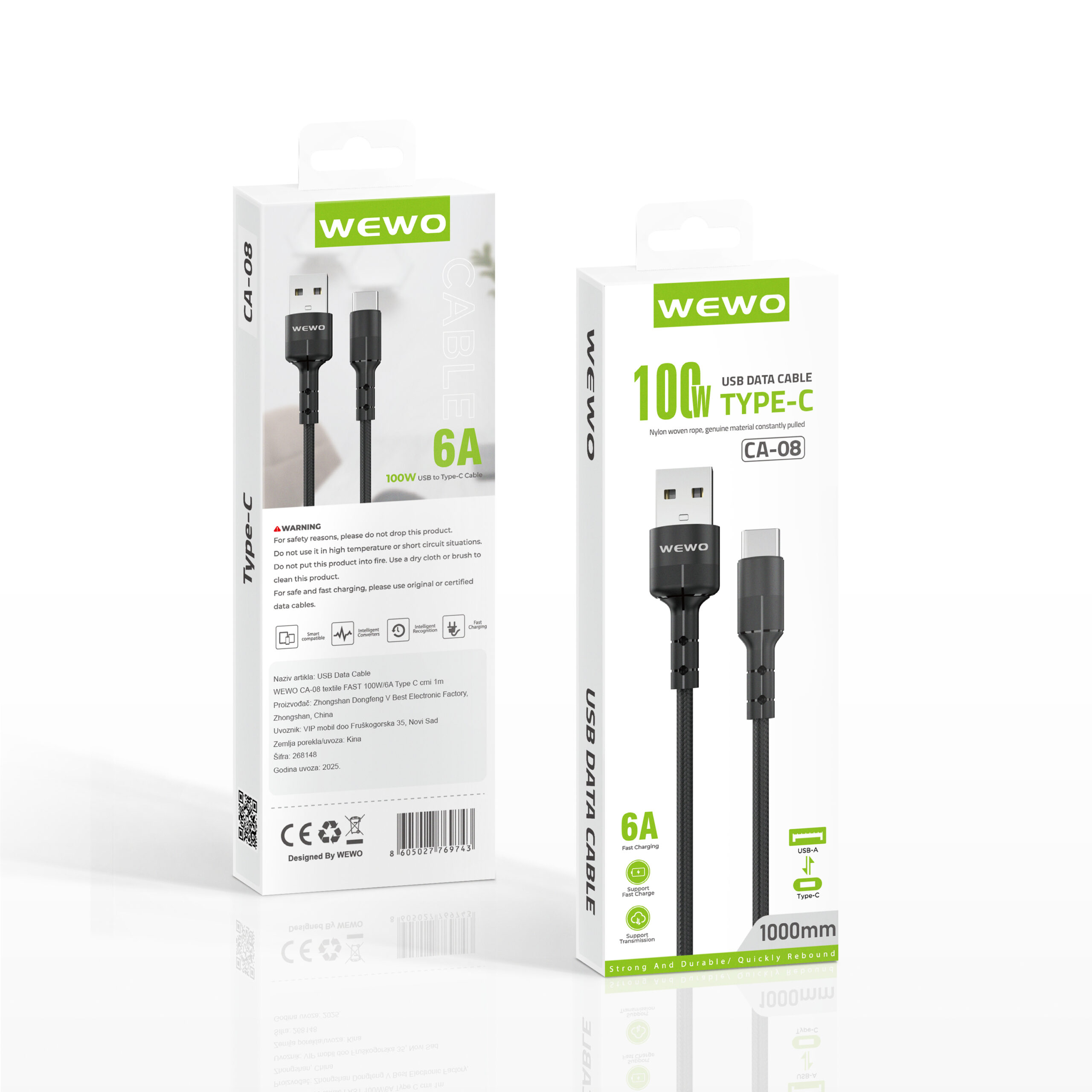 KABL USB NA TYPE C CA-08 100W/6A WEWO