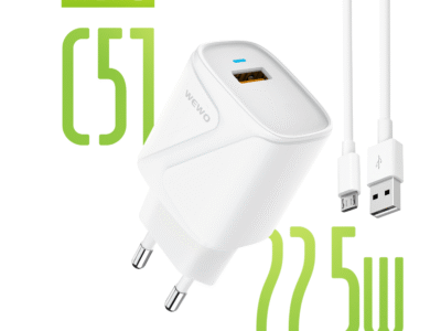 PUNJAČ C51 FAST USB QC 22.5W/3A + MICRO USB KABL