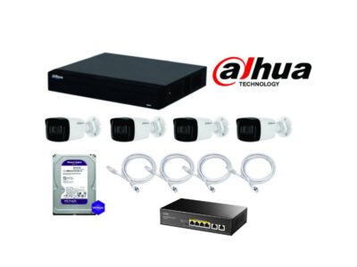 DAHUA SET-IP2MP-01/4 IP KAMERE+NVR2104 HS, POE SWITCH,2TBHDD,4X20M UTP KABL