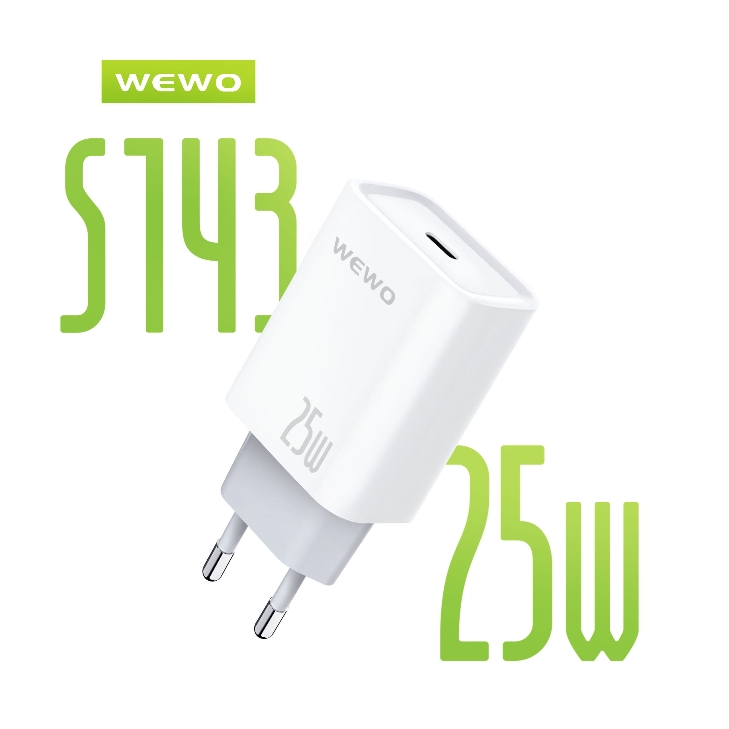 PUNJAČ 25W/3A S143 SUPER FAST PD TYPE C WEWO BELI
