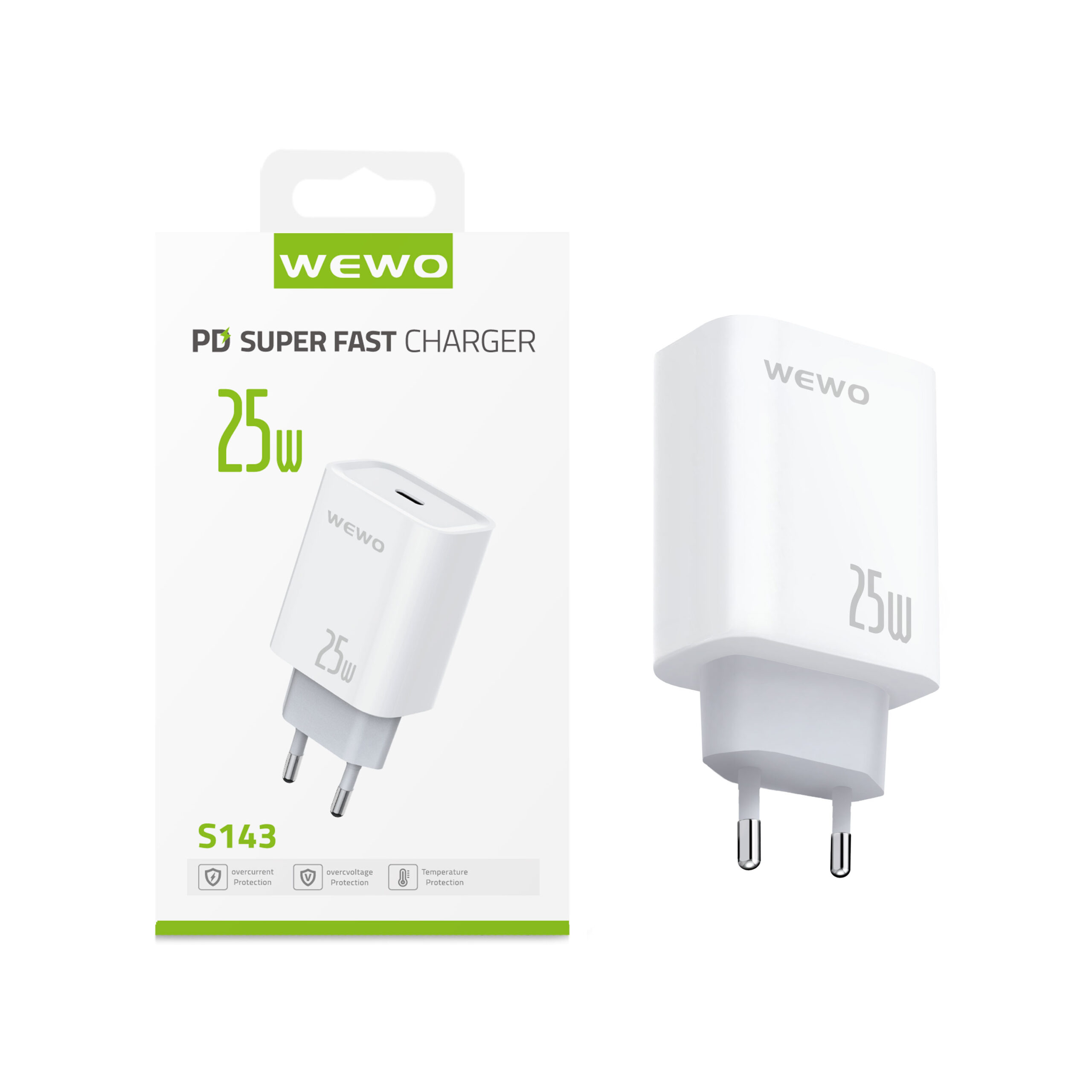 PUNJAČ 25W/3A S143 SUPER FAST PD TYPE C WEWO BELI