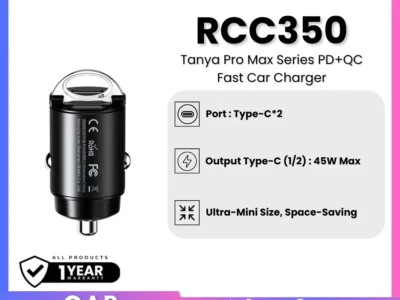AUTO PUNJAČ RCC-350 TANYA PRO MAX 2xPD 45W REMAX CRNI
