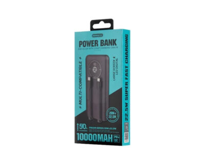 POWER BANK PINJUR RPP-37 20W + 22.5W FAST CHARGE 10000mAh REMAX CRNI