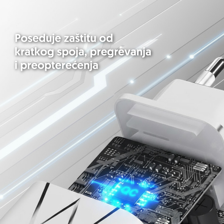 PUNJAČ ZA MOBILNI TELEFON 25W USBP370 PROSTO