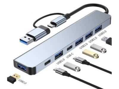 USB HUB 3.0/3.1-TIP C SUPERBRZI 5 PORT USB3.0 + 2X TIP C OST06971 E-GREEN