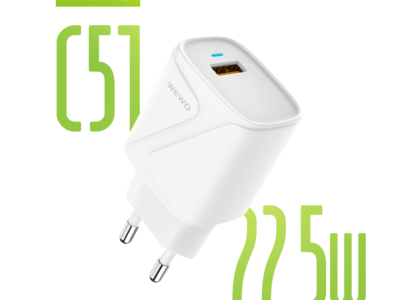 PUNJAČ USB C51 QC 22.5W/3A FAST BELI WEWO