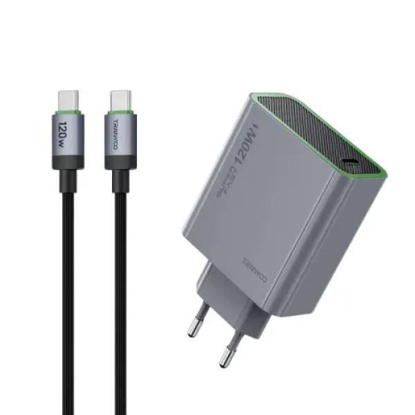 PUNJAČ T-EU8 120W+KABL TYPE-C TRANYOO