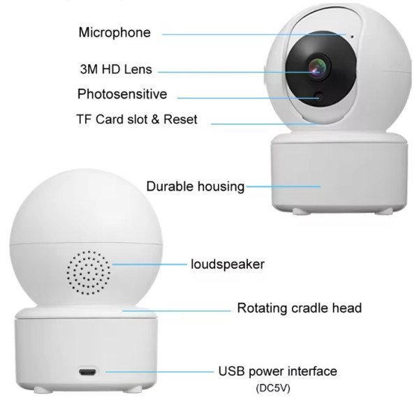 KAMERA WIFI CAM-IP3MP-Q7 GMB 3MPIX MICROSD ICSEE - Slika 3