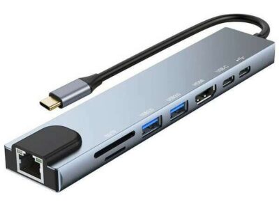 HUB USB TYPE-C 8/1 SA 4K HDMI, LAN I PD PUNJENJEM KT-801G KETTZ