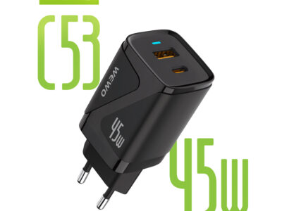 PUNJAČ USB+TYPE-C QC 45W/3A C53 WEWO