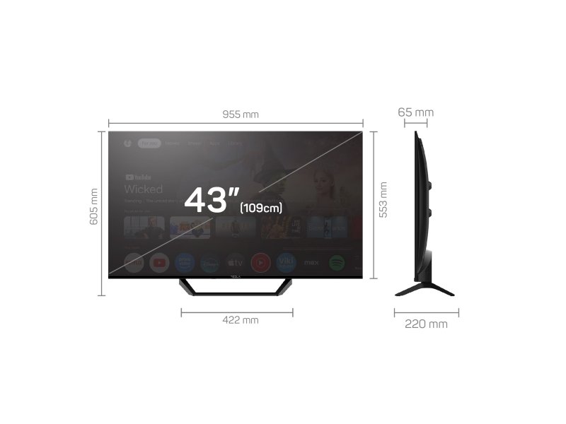 TV 43" 43E655BFS D-LED SMART GOOGLE TV CRNI TESLA