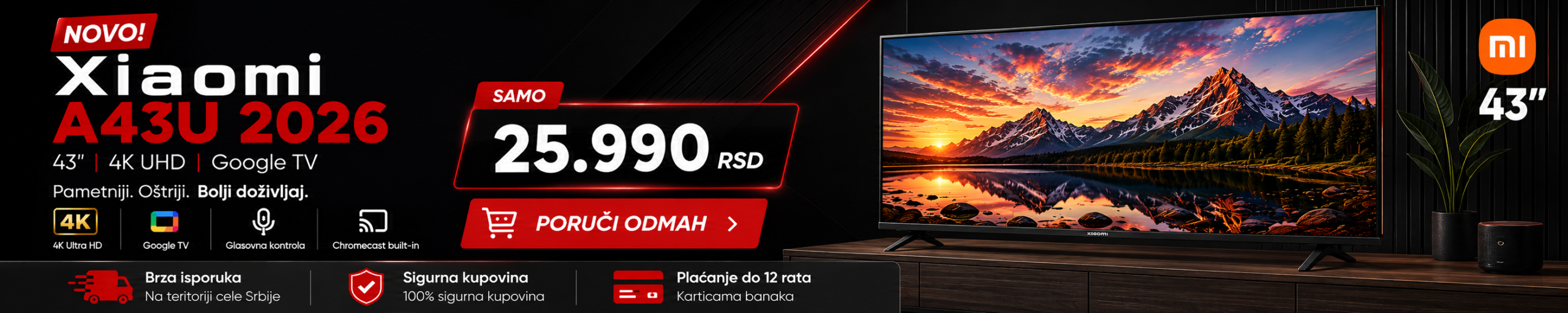 TV 43″ A43U 2026 4K XIAOMI