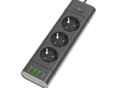 PRODUŽNI KABL 3 UTIČNICE 3XUSB+TYPE-C NV611U-2/BK 2m